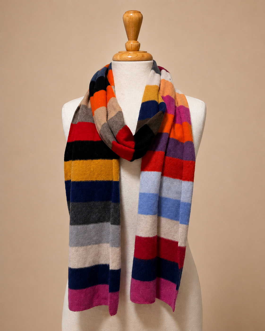 Vivid Horizon One-of-a-Kind Cashmere Scarf