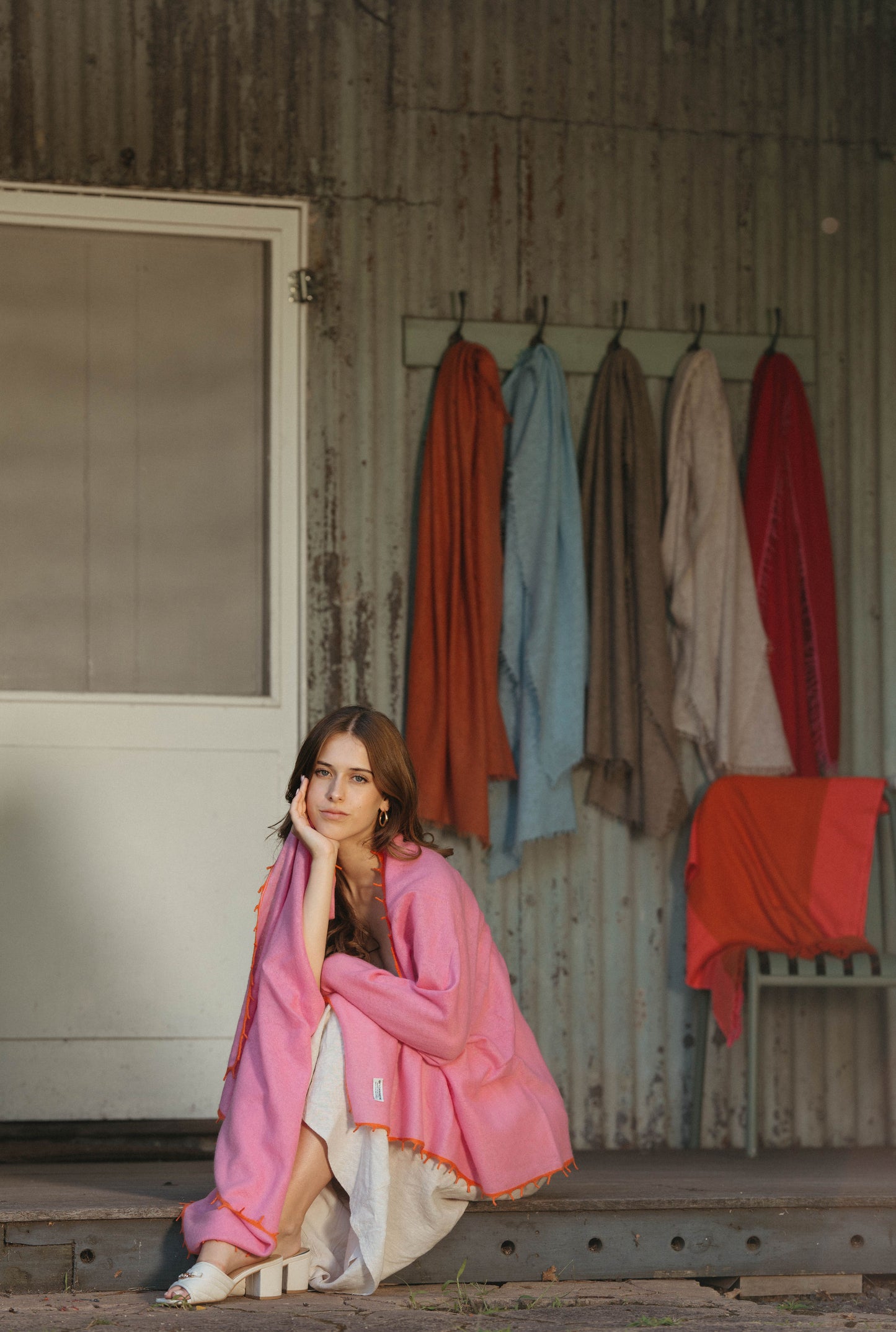 Contrast Trim Felted Cashmere