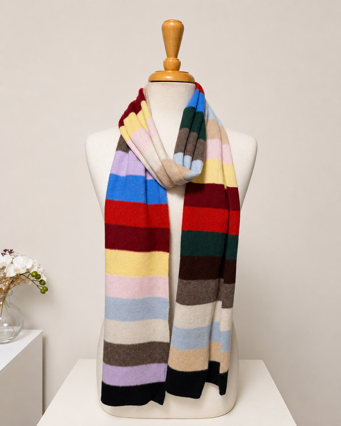 Vivid Horizon One-of-a-Kind Cashmere Scarf