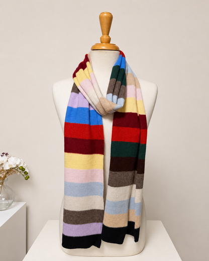 Vivid Horizon One-of-a-Kind Cashmere Scarf