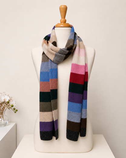 Vivid Horizon One-of-a-Kind Cashmere Scarf