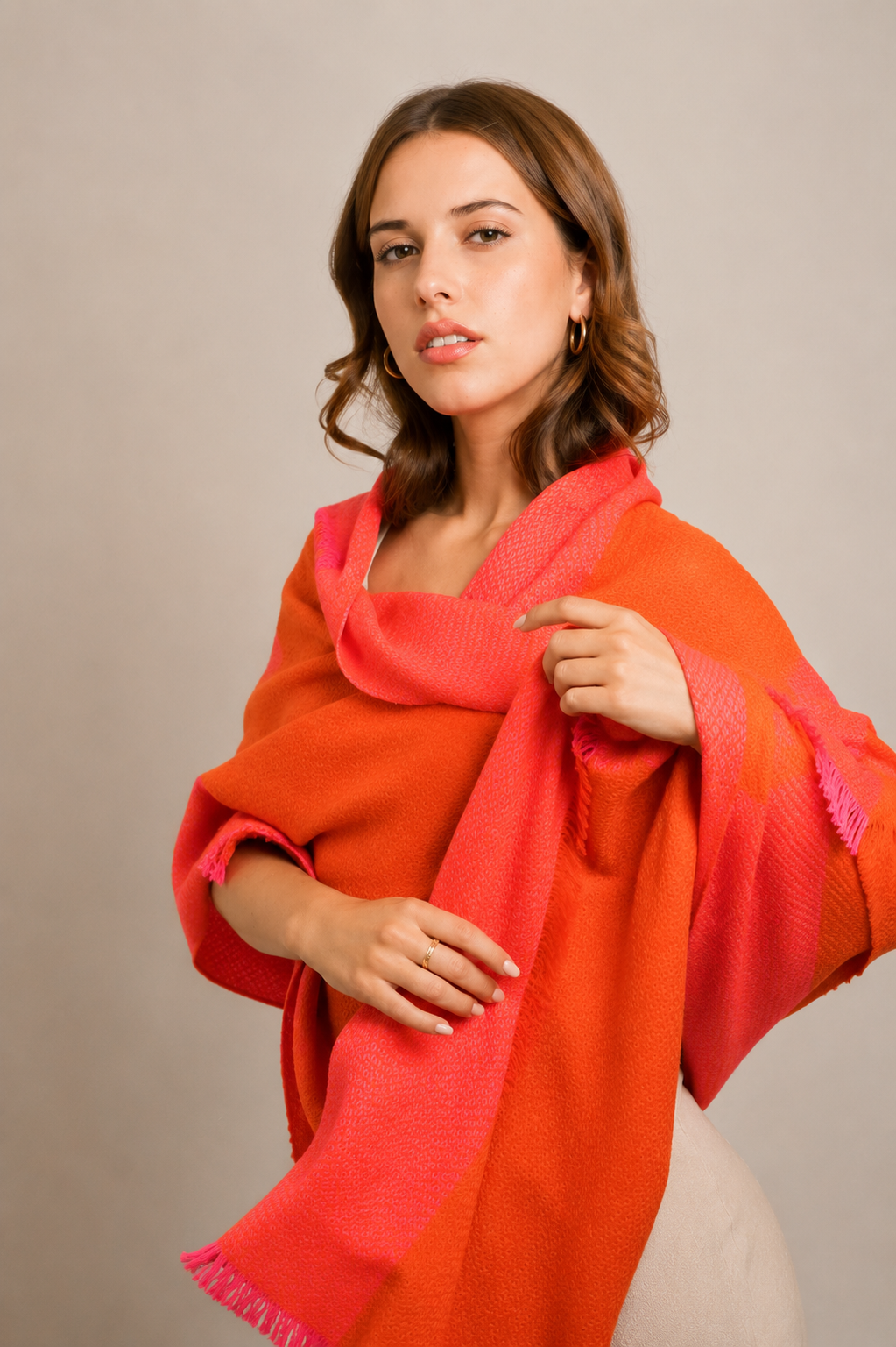 Meera Double Block Wool Wrap