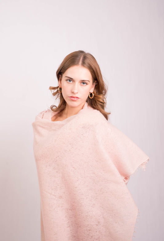 Blush Felted Cashmere Wrap