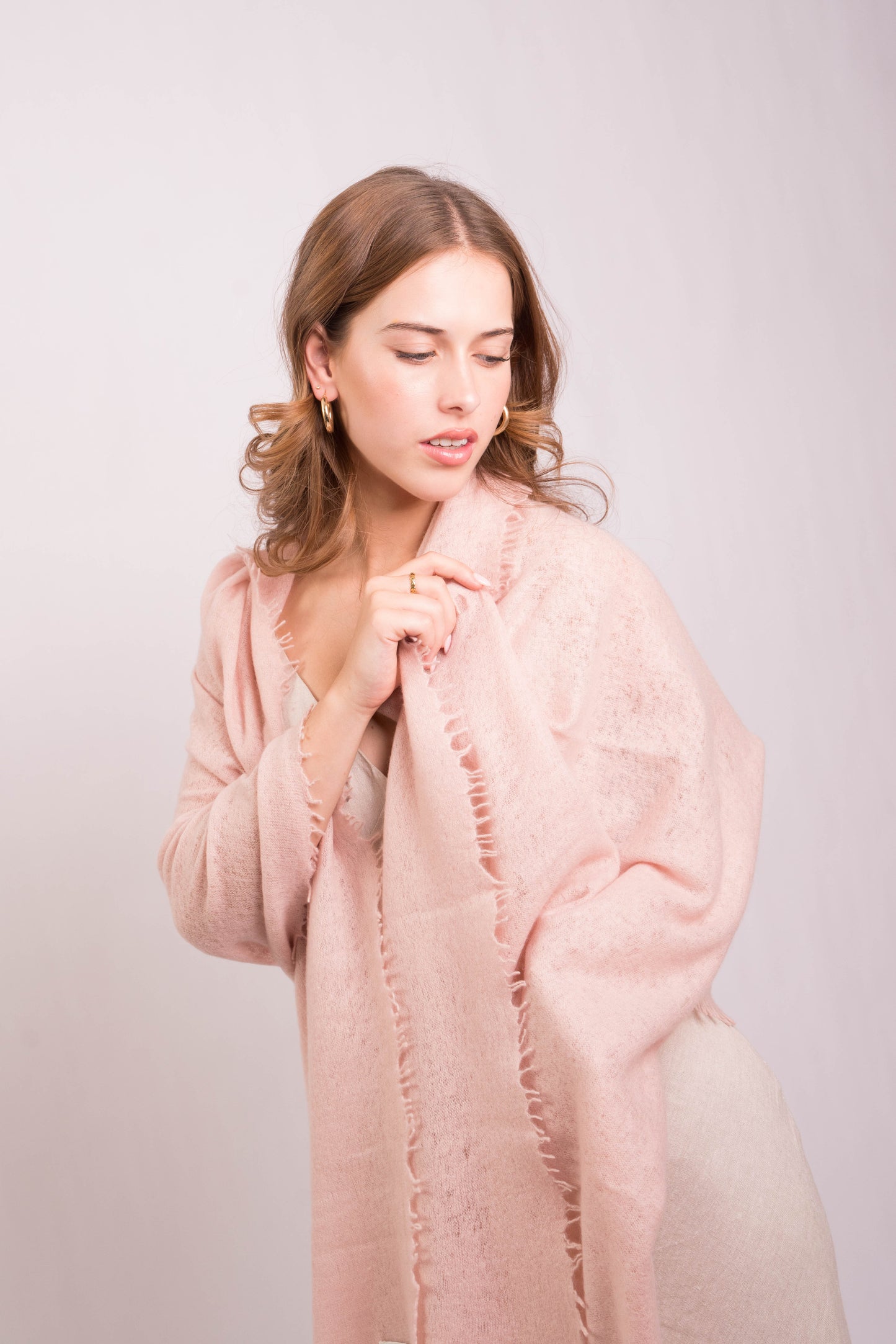 Blush Felted Cashmere Wrap