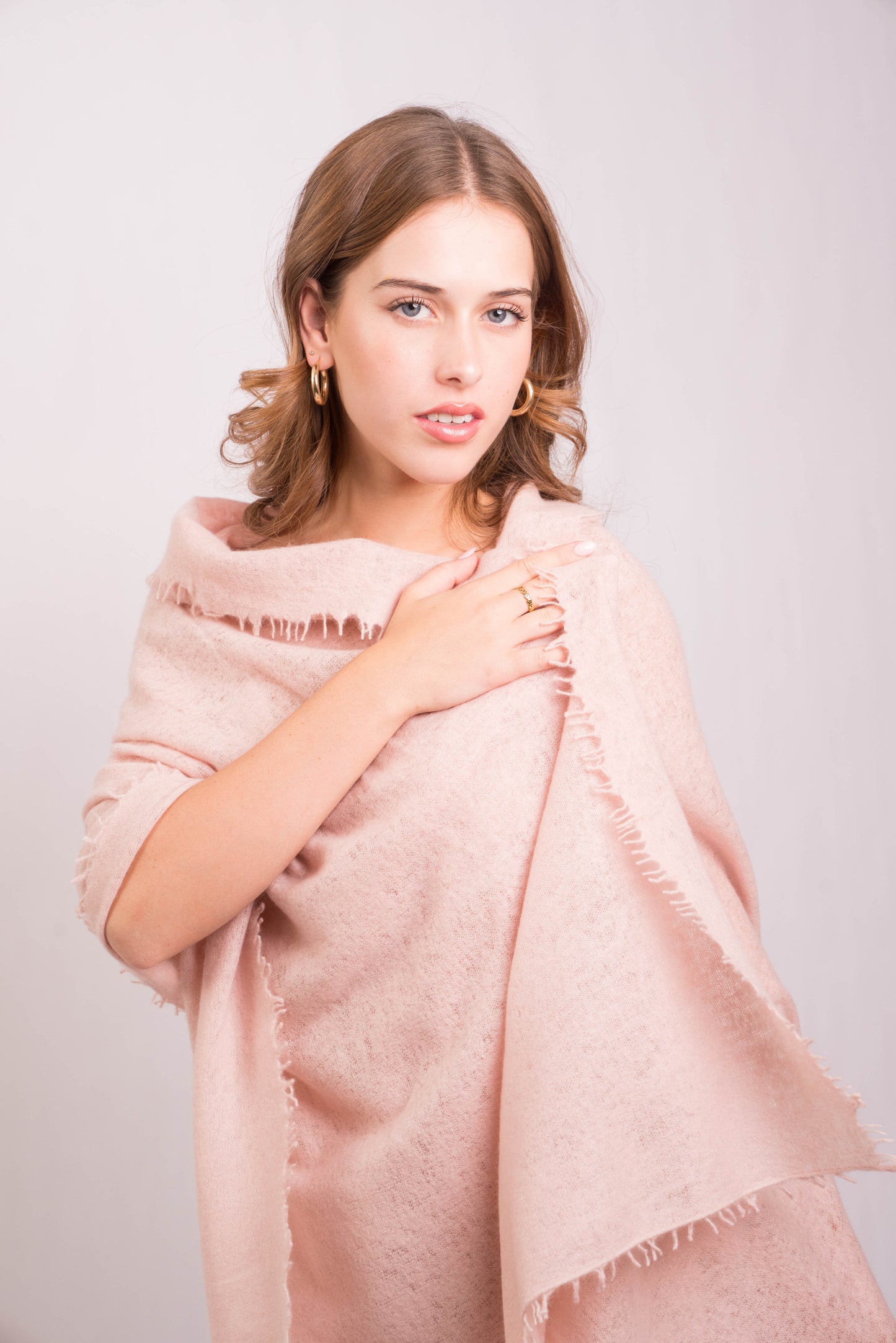 Blush Felted Cashmere Wrap