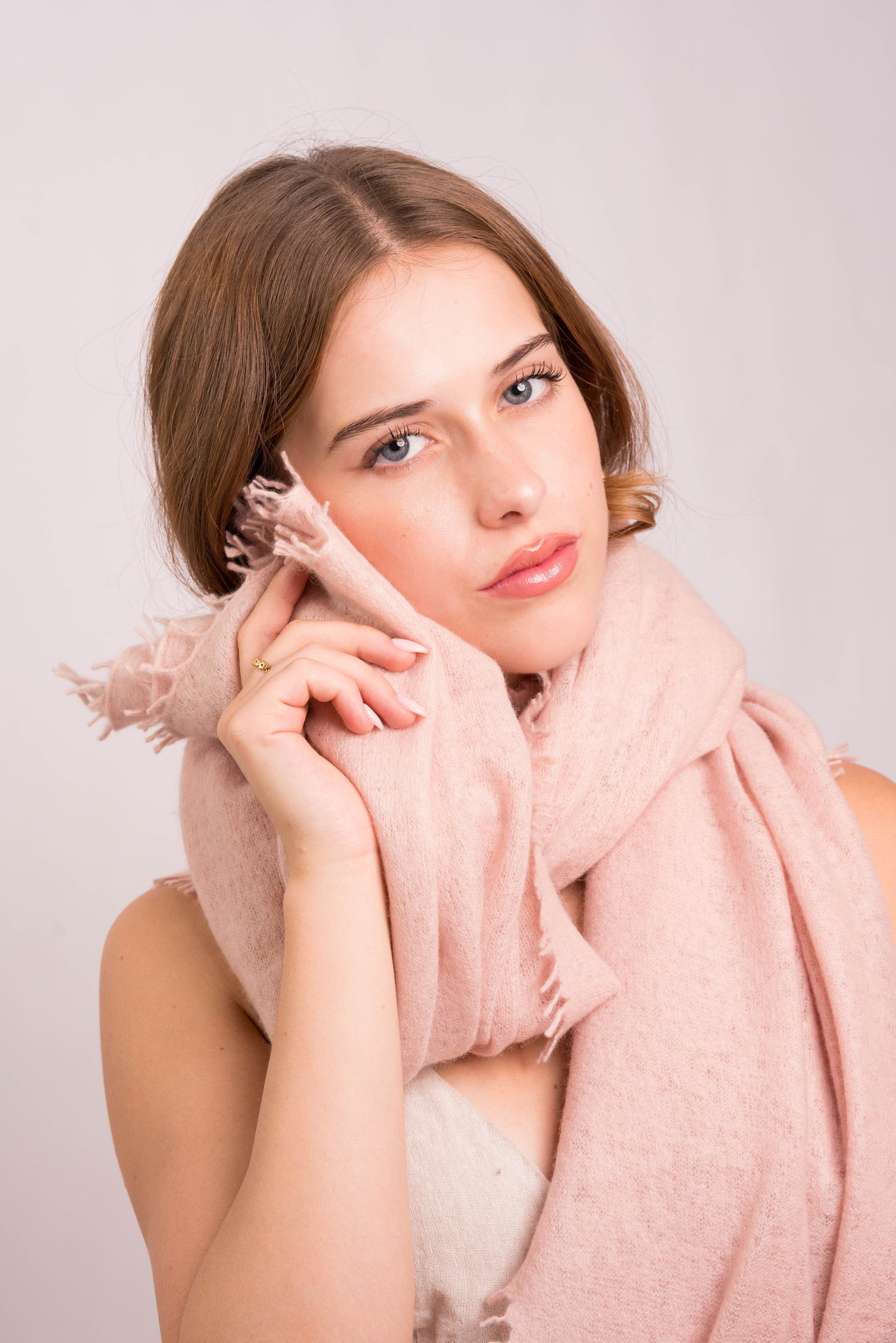 Blush Felted Cashmere Wrap