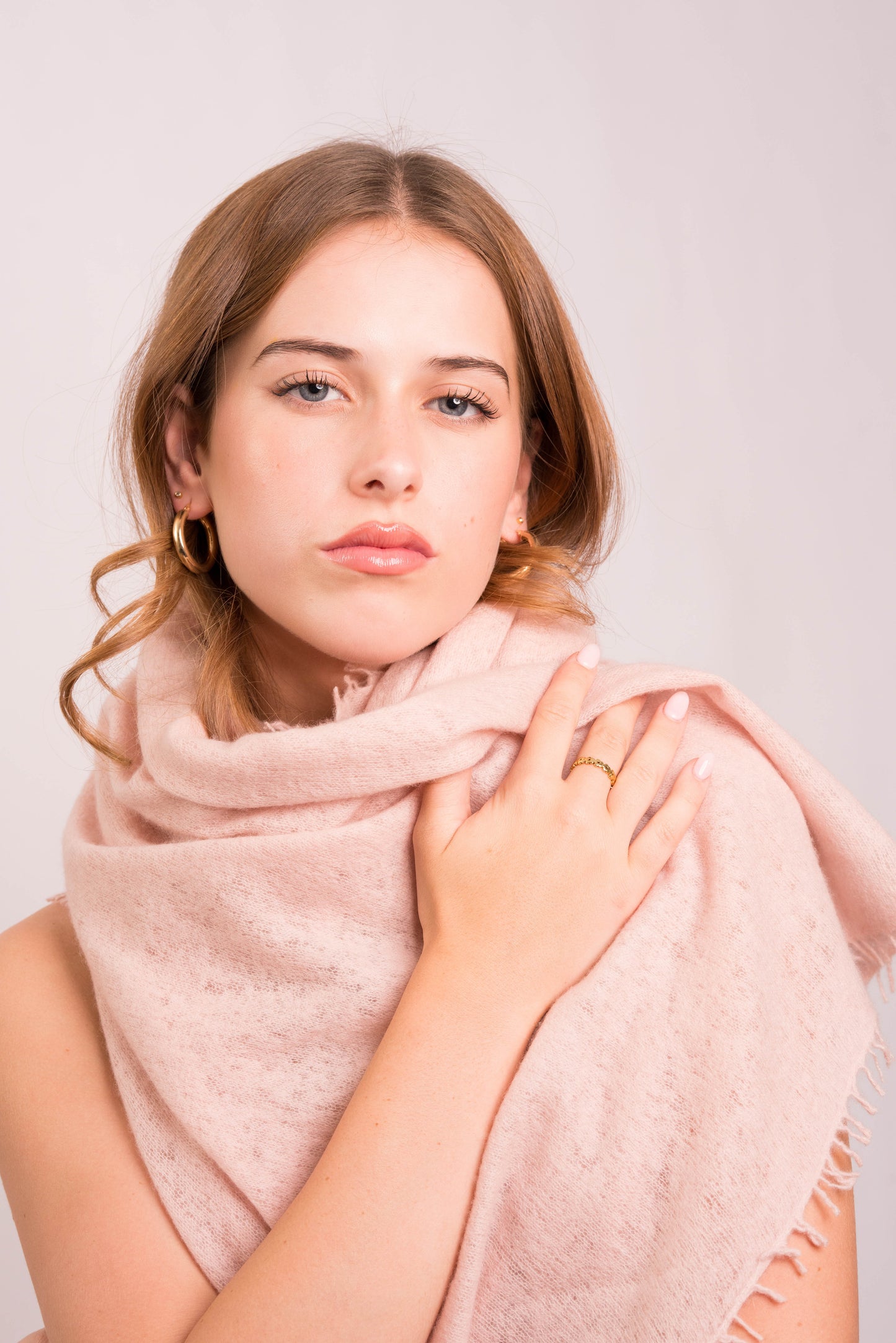 Blush Felted Cashmere Wrap