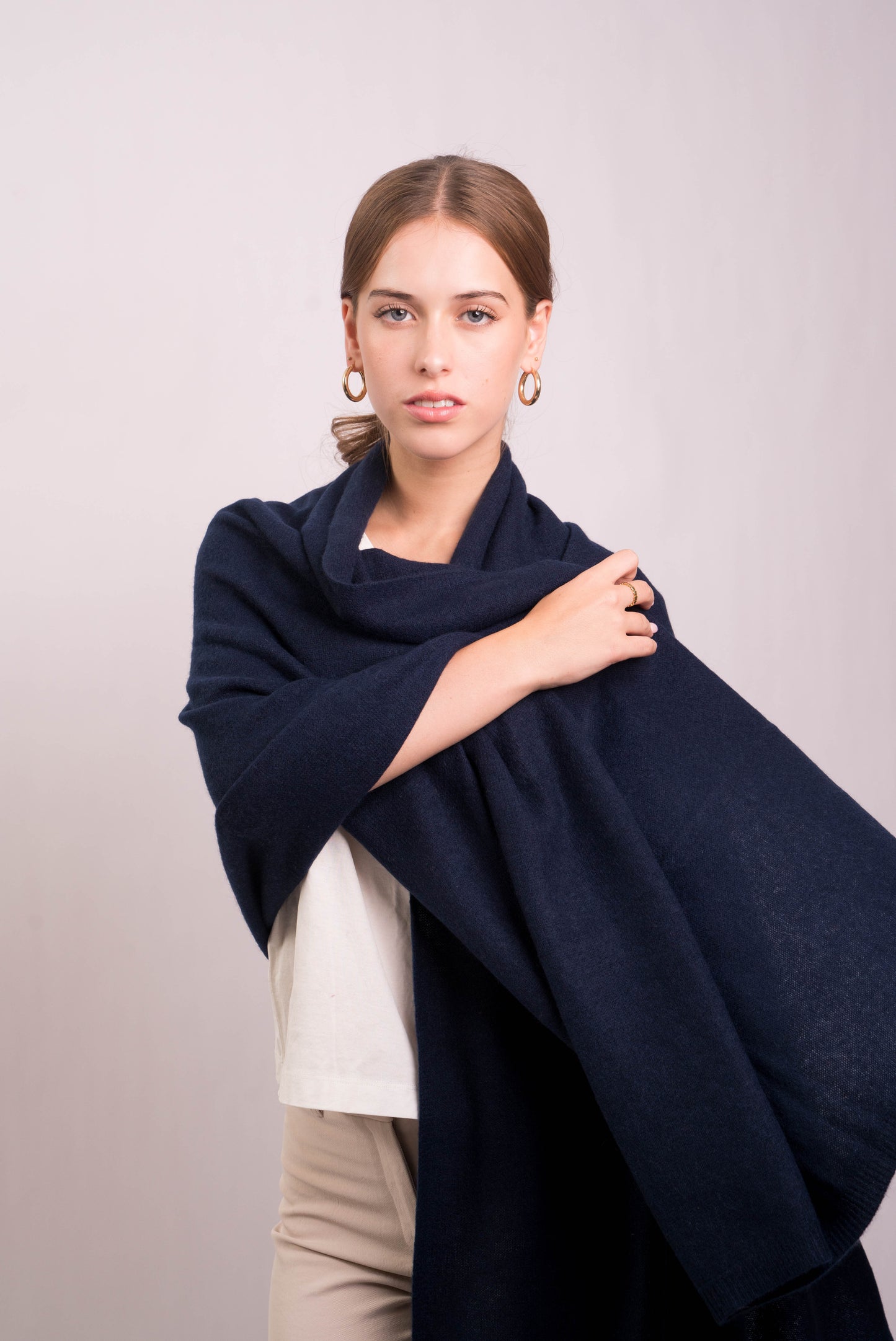 Navy Luxe Cashmere Wrap