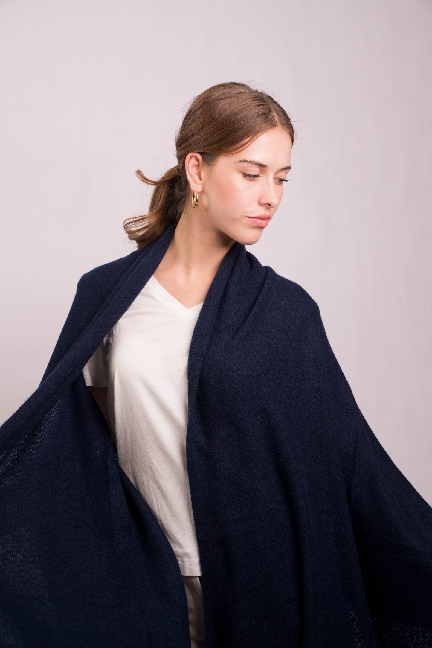 Navy Luxe Cashmere Wrap