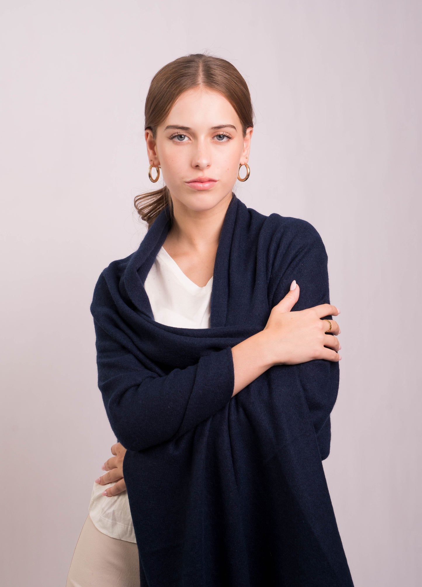 Navy Luxe Cashmere Wrap