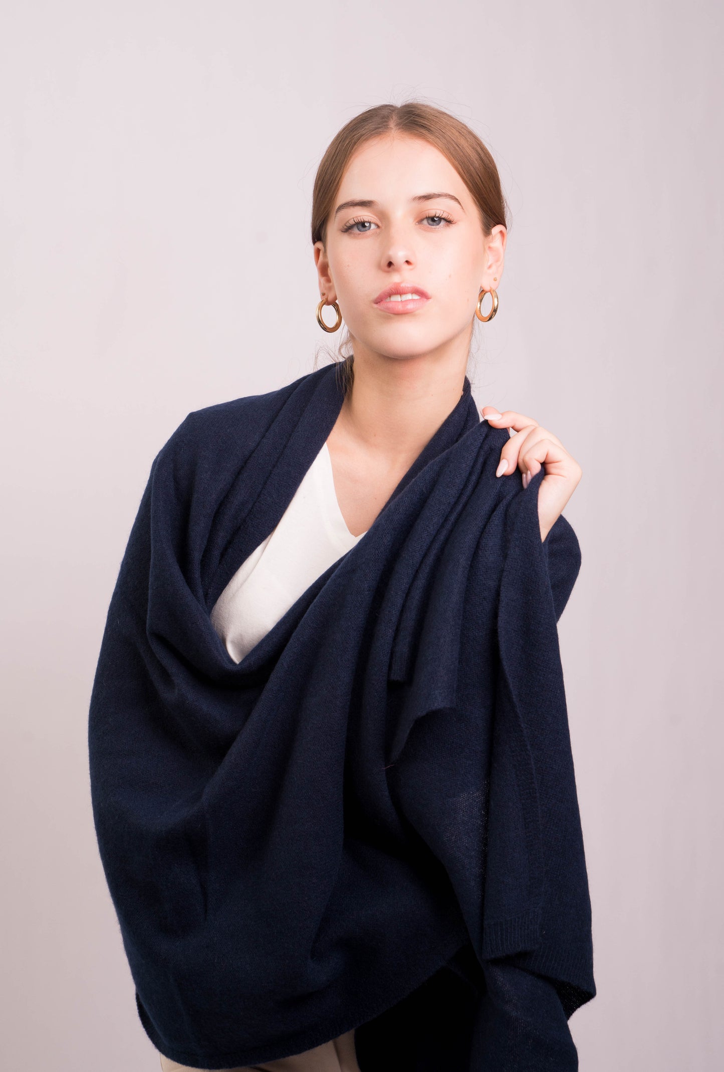 Navy Luxe Cashmere Wrap