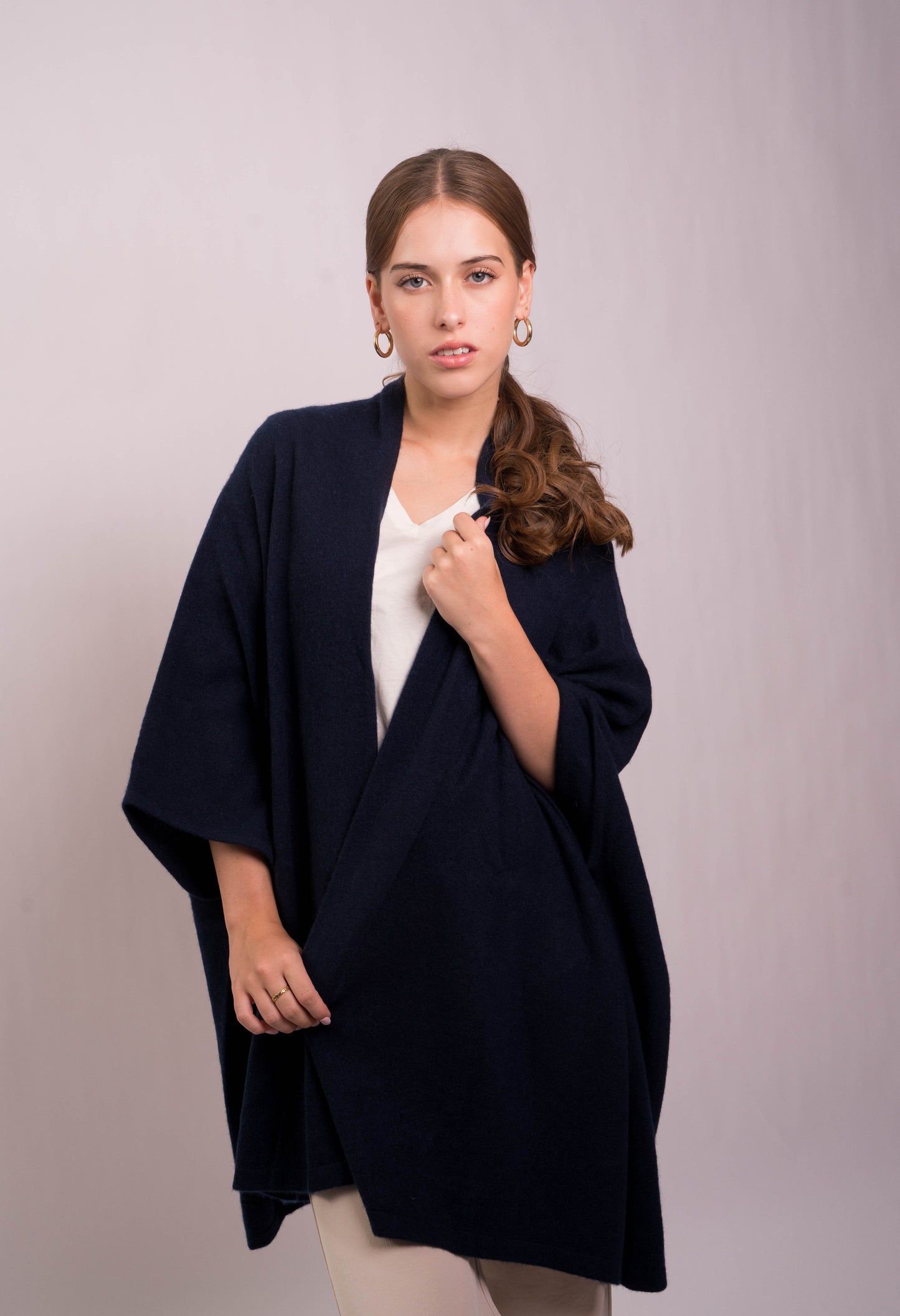 Eclipse Navy Cashmere Kimono