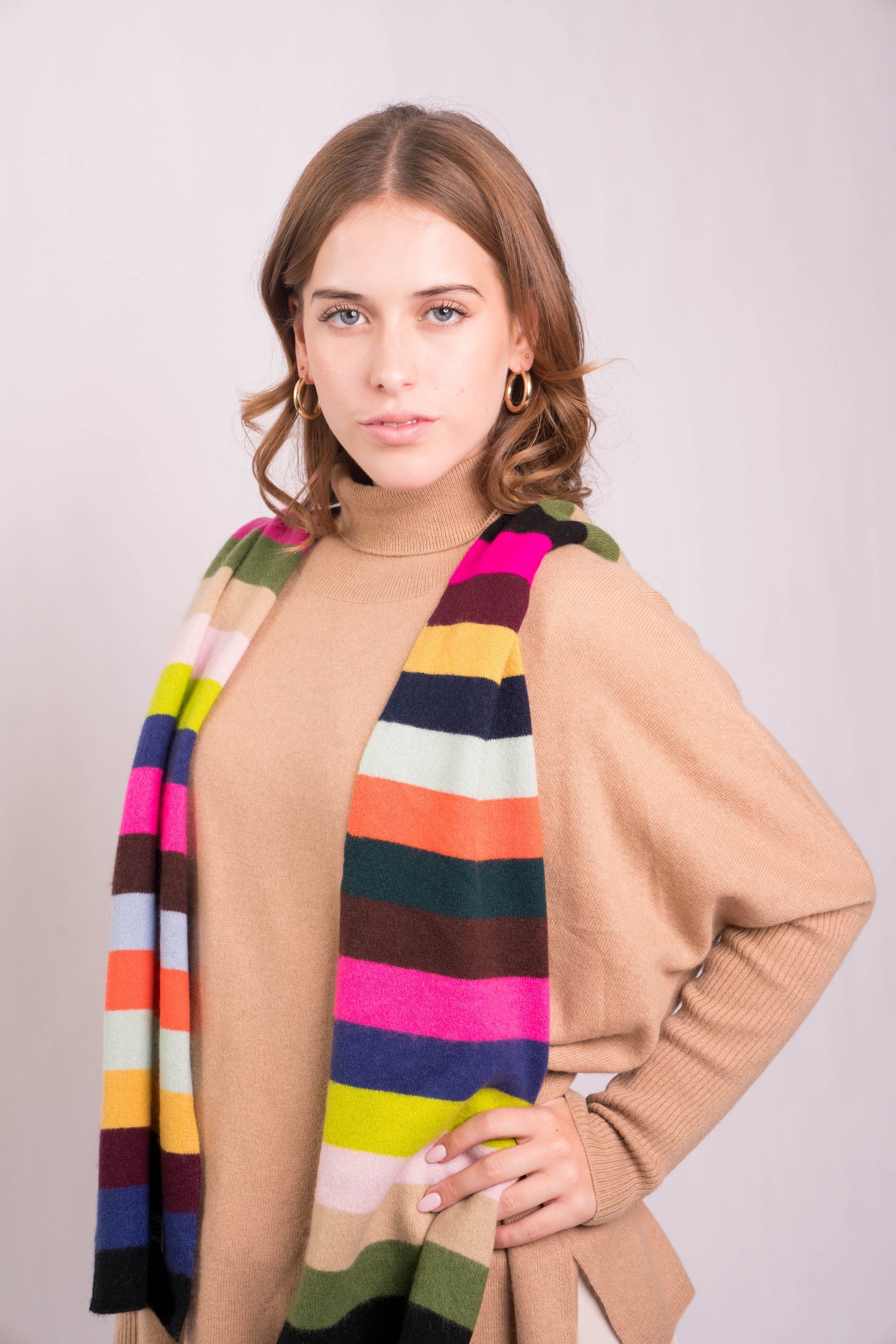 Vivid Horizon Striped Scarf