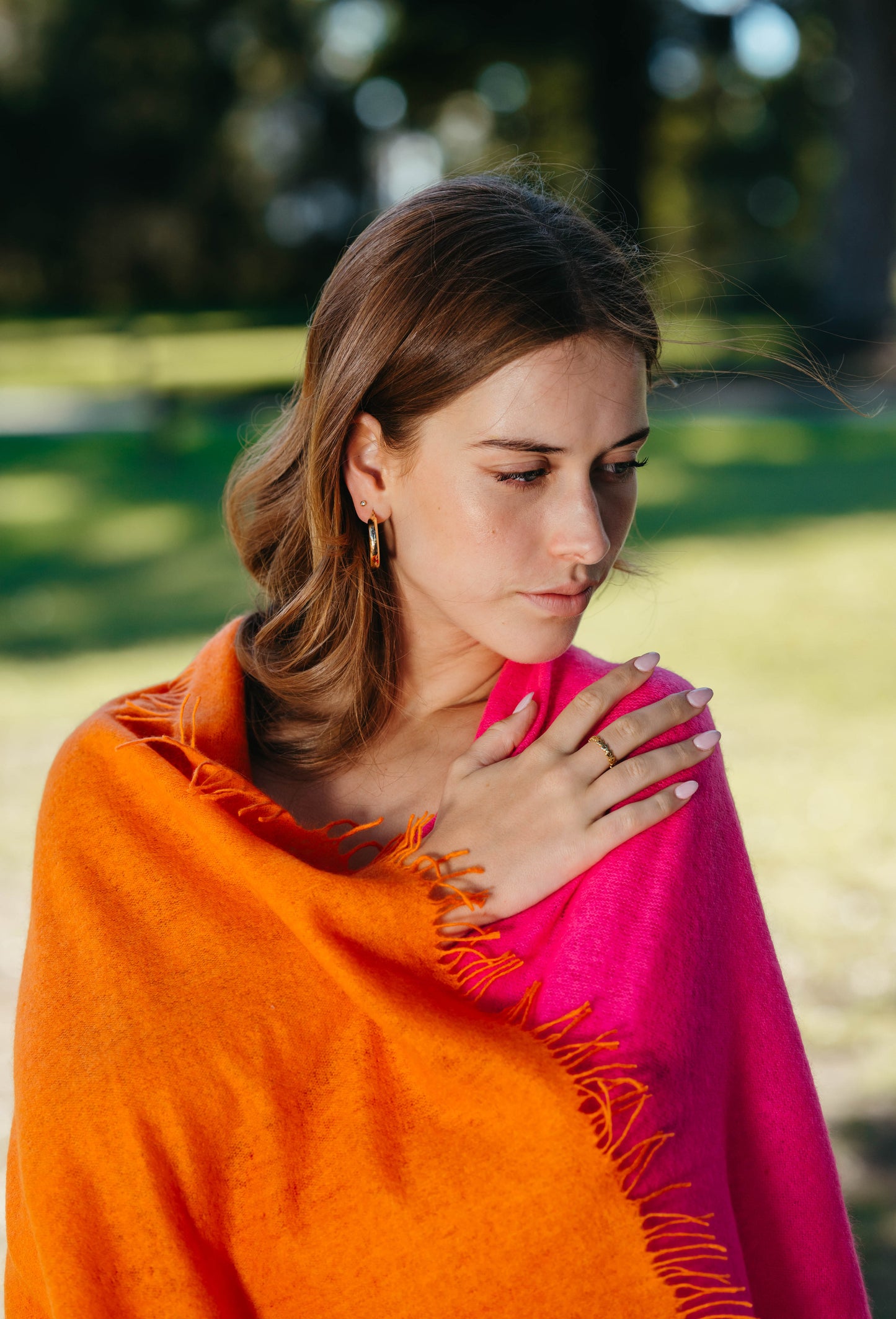 Golden Fuchsia Ombre Wrap