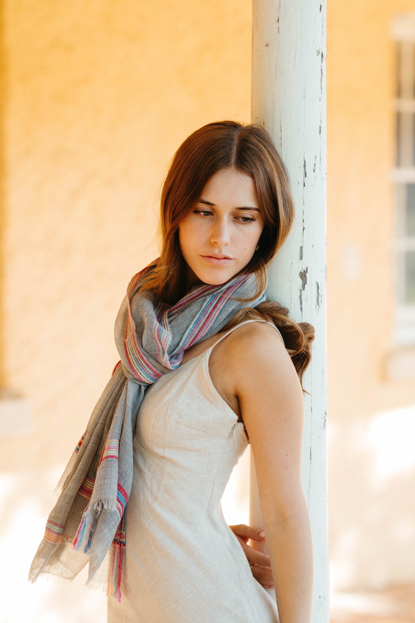 Gypsy Border Grey Scarf