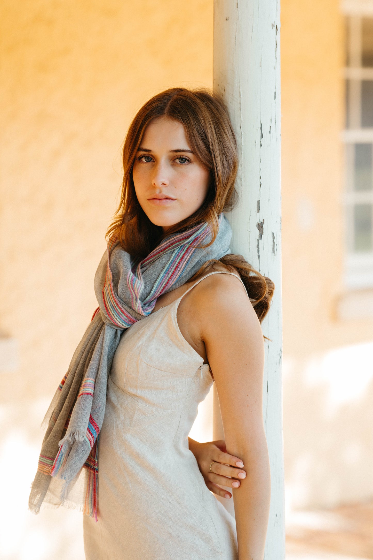 Gypsy Border Grey Scarf