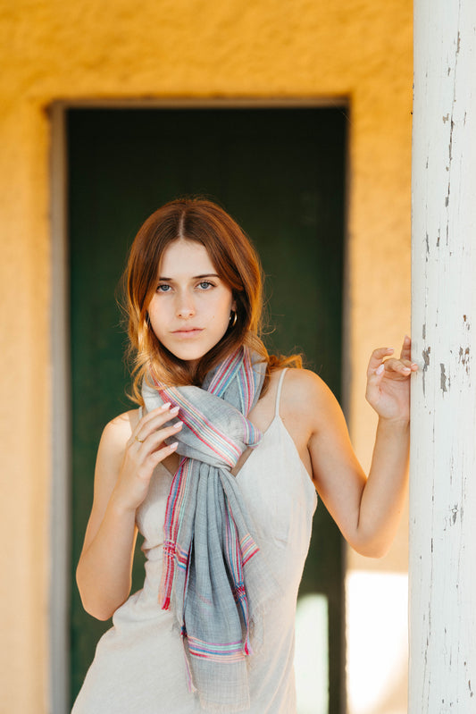 Gypsy Border Grey Scarf