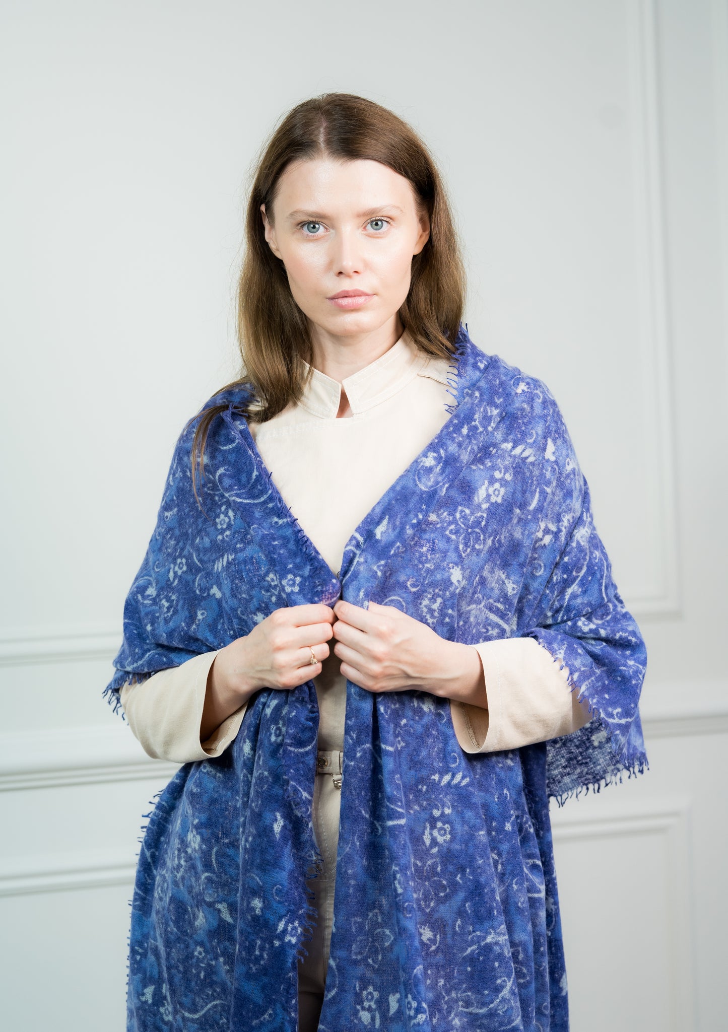 Paisley Hand Felted Cashmere Wrap
