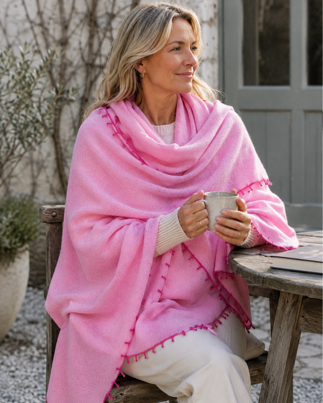 Trim Felted Cashmere Scarf