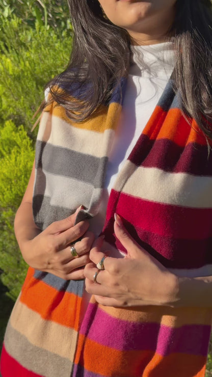 Vivid Horizon One-of-a-Kind Cashmere Scarf